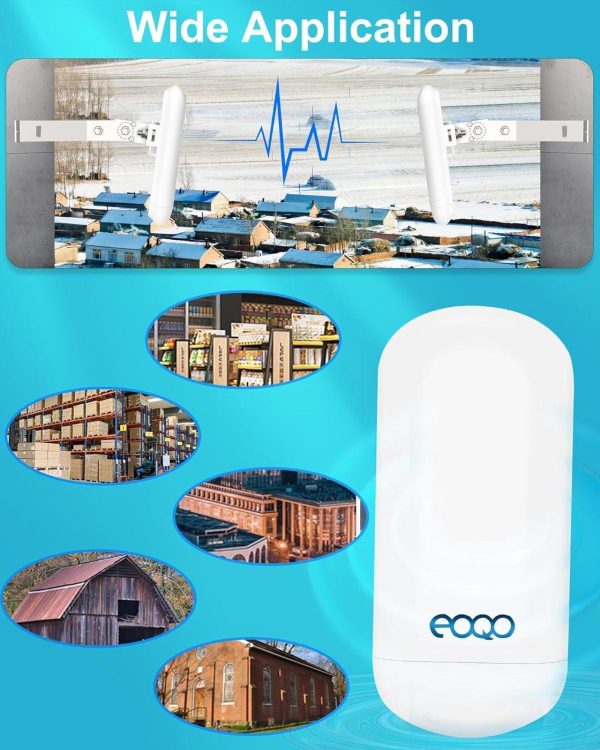 Point To Point 1.5Km Long Range Wireless Bridge With Bracket Mount For Starlink Internet - Reliable 5.8G 450Mbps Cpe Wifi Bridges With 8Dbi Antenna For Outdoor Ip65 Waterproof, 2-Pack - Image 3