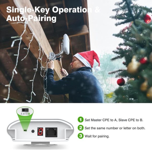 Cpe467 5.8Ghz Wifi Bridge - 1.5Km Long Range Outdoor Point-To-Point Wireless Bridge, Plug &Amp; Play, Ip65 Weatherproof, Ideal For Surveillance Cameras, Barn, Shop, Warehouse, And Starlink - Image 3