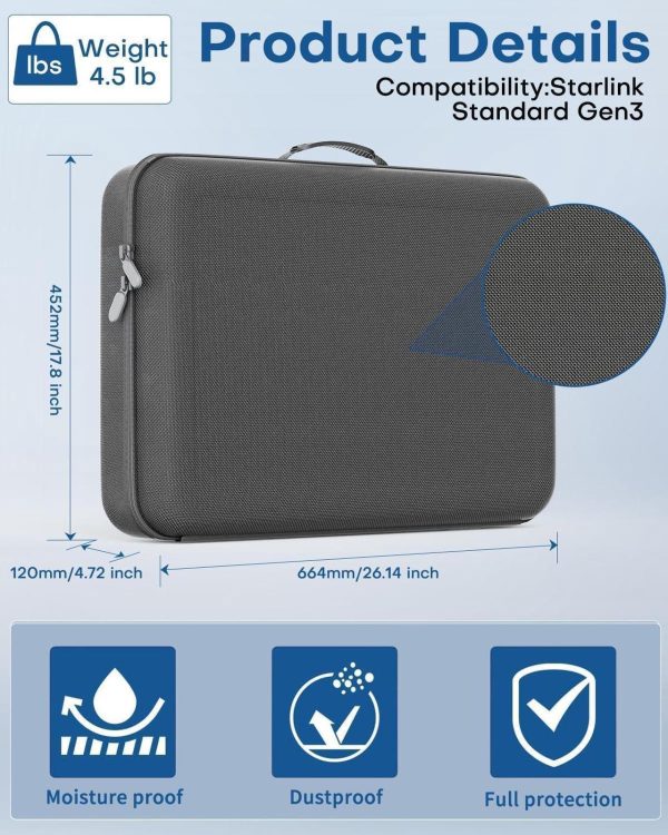 Starlink Gen 3 Out Door Carrying Case,Fits Perfectly Into Starlink Gen 3 Master Disk And All Accessories, Easy To Carry In Outdoor Places And Rv Traveling - Image 4
