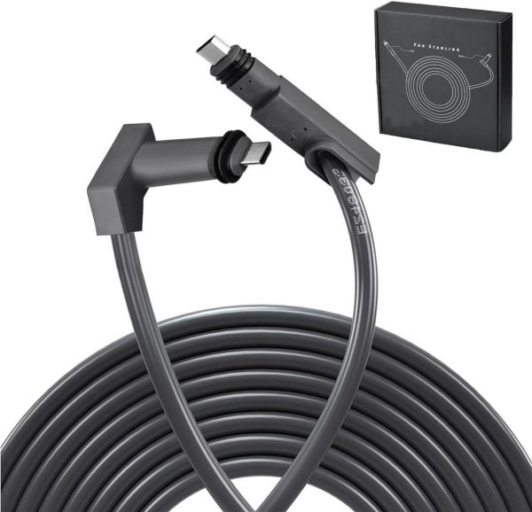 Starlink Cable 75Ft For Starlink Rectangular Satellite V2, Waterproof Replacement Starlink Extension Cable For Starlink Internet Kit Satellite V2 With Stable And Fast Connection-Grey