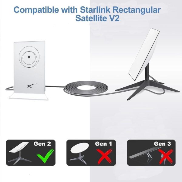 Starlink Cable 75Ft For Starlink Rectangular Satellite V2, Waterproof Replacement Starlink Extension Cable For Starlink Internet Kit Satellite V2 With Stable And Fast Connection-Grey - Image 2
