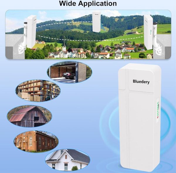 Point To Two Point Wireless Bridge For Starlink Internet, 3Km Outdoor 5.8G Network Wifi Bridges Extender Cpe Access Point With 16Dbi Antenna 2 100Mbps Lan Port 24V Poe Power Adapter 3-Pack - Image 5