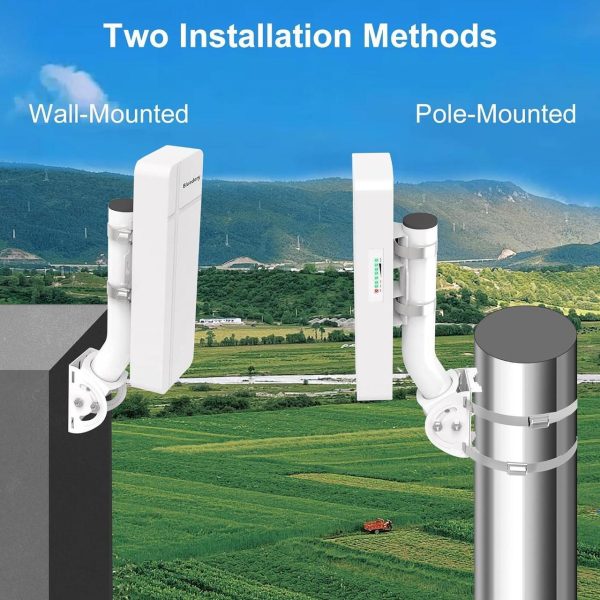 Point To Two Point Wireless Bridge For Starlink Internet, 3Km Outdoor 5.8G Network Wifi Bridges Extender Cpe Access Point With 16Dbi Antenna 2 100Mbps Lan Port 24V Poe Power Adapter 3-Pack - Image 6