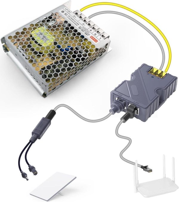 Quiddity Starlink Mini Poe Kit: 150W Power Supply 12V Mini Starlink Adapter Splitter Poe Splitter + Ac 180-260V To 48V/3A, Gigabit Injector With Advanced Protection Compatible With Starlink Mini