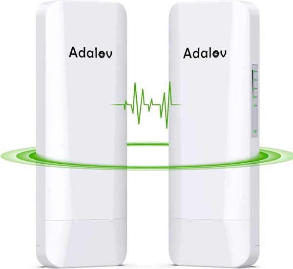 Gigabit Wireless Bridges For Network Extend/Surveillance, 5Km Long Range Point To Point Wifi Bridge With 1Gbps Lan, High-Gain Antenna Outdoor Cpe For Barn, Shop, Farm, Security Camera, Starlink