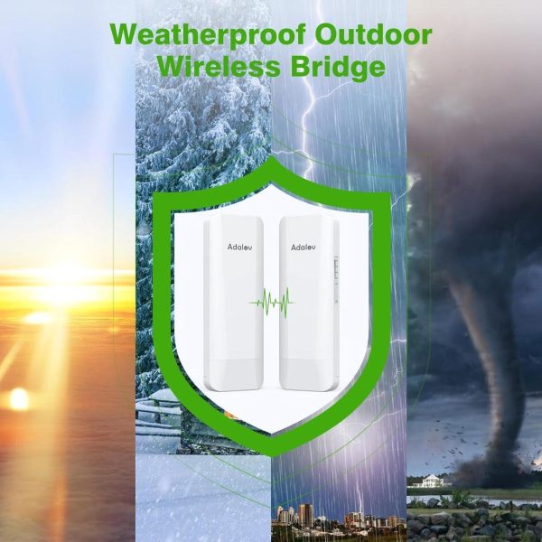 Gigabit Wireless Bridges For Network Extend/Surveillance, 5Km Long Range Point To Point Wifi Bridge With 1Gbps Lan, High-Gain Antenna Outdoor Cpe For Barn, Shop, Farm, Security Camera, Starlink - Image 6
