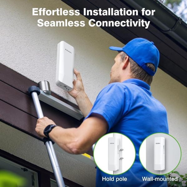 Gigabit Wireless Bridges For Network Extend/Surveillance, 5Km Long Range Point To Point Wifi Bridge With 1Gbps Lan, High-Gain Antenna Outdoor Cpe For Barn, Shop, Farm, Security Camera, Starlink - Image 7