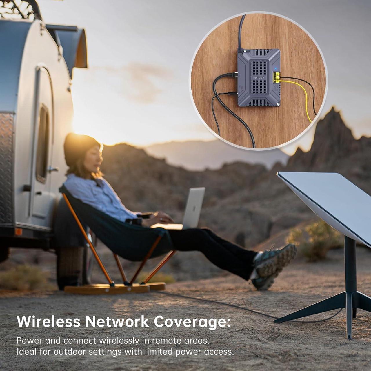 Starlink Poe Injector - 180W 5-In-1 Gige Passive &Amp; Esd Protection For Starlink Dishy V2, 1000Mbps Starlink Ethernet Adapter With Usb &Amp; Type-C Power Output For Starlink Standard Actuated (Gen 2) - Image 5