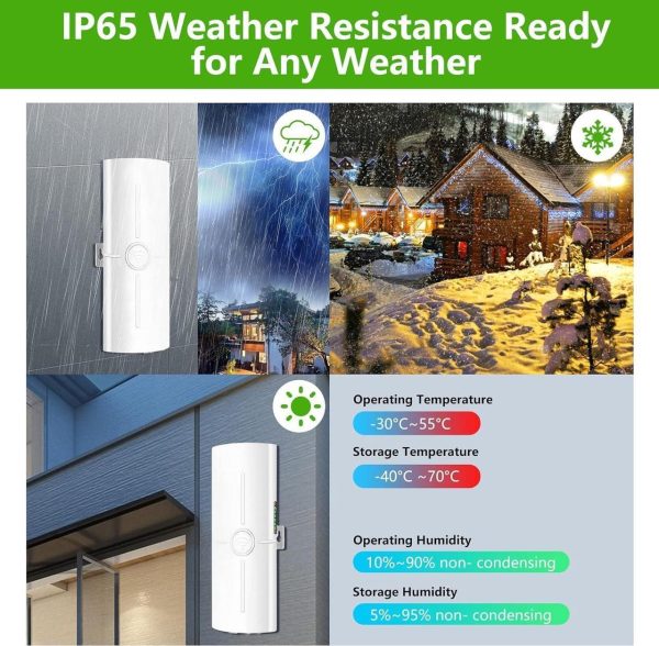 Point To Point Wireless Bridge Outdoor,Starlink Internet Kit Satellite Complete Set,5.8G 3Km High-Speed Ethernet,100/1000Mbps Rj45 Lan Port,14Dbi High-Gain Antenna,Ip65,Waterproof,2-Pack - Image 5