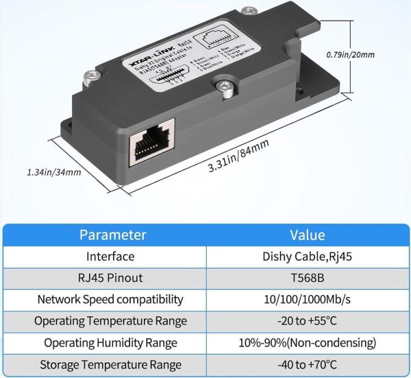 Starlink Poe Injector,150W Gige Passive Poe Injector With Starlink Dish V2 To Rj45 Adapter Suitable For Starlink Rectangular Satellite V2 Starlink Cable - Image 5