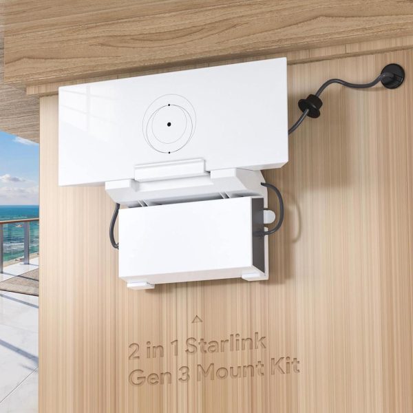 Xlttywl Starlink Gen 3 Mount, All In One Starlink Standard Gen 3 Mesh Router And Starlink Gen 3 Power Supply, Cable Caddy With Two Starlink Grommet Mounting Kit For Starlink V3 Standard Dishy - Image 4