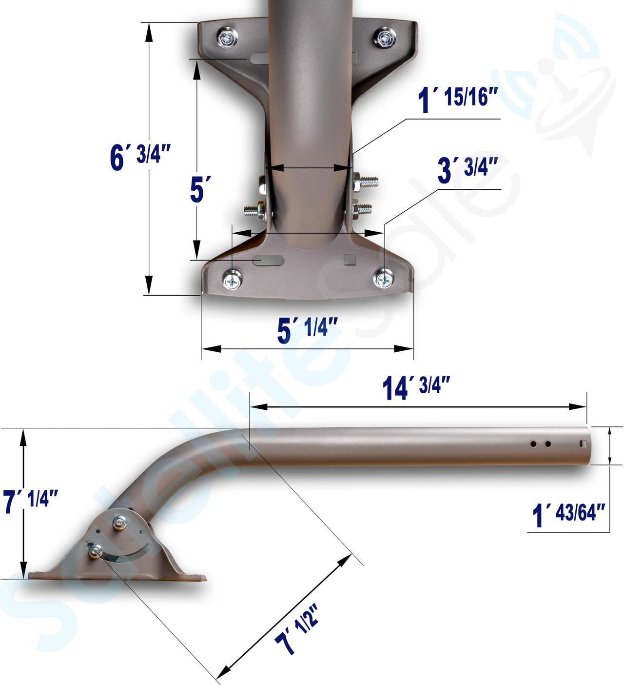 Satellitesale Universal J Pipe Roof Antenna Mount 1-5/8 Diameter Compatible With Dish Network Satellite Dishes 22 Inches Long - Image 4