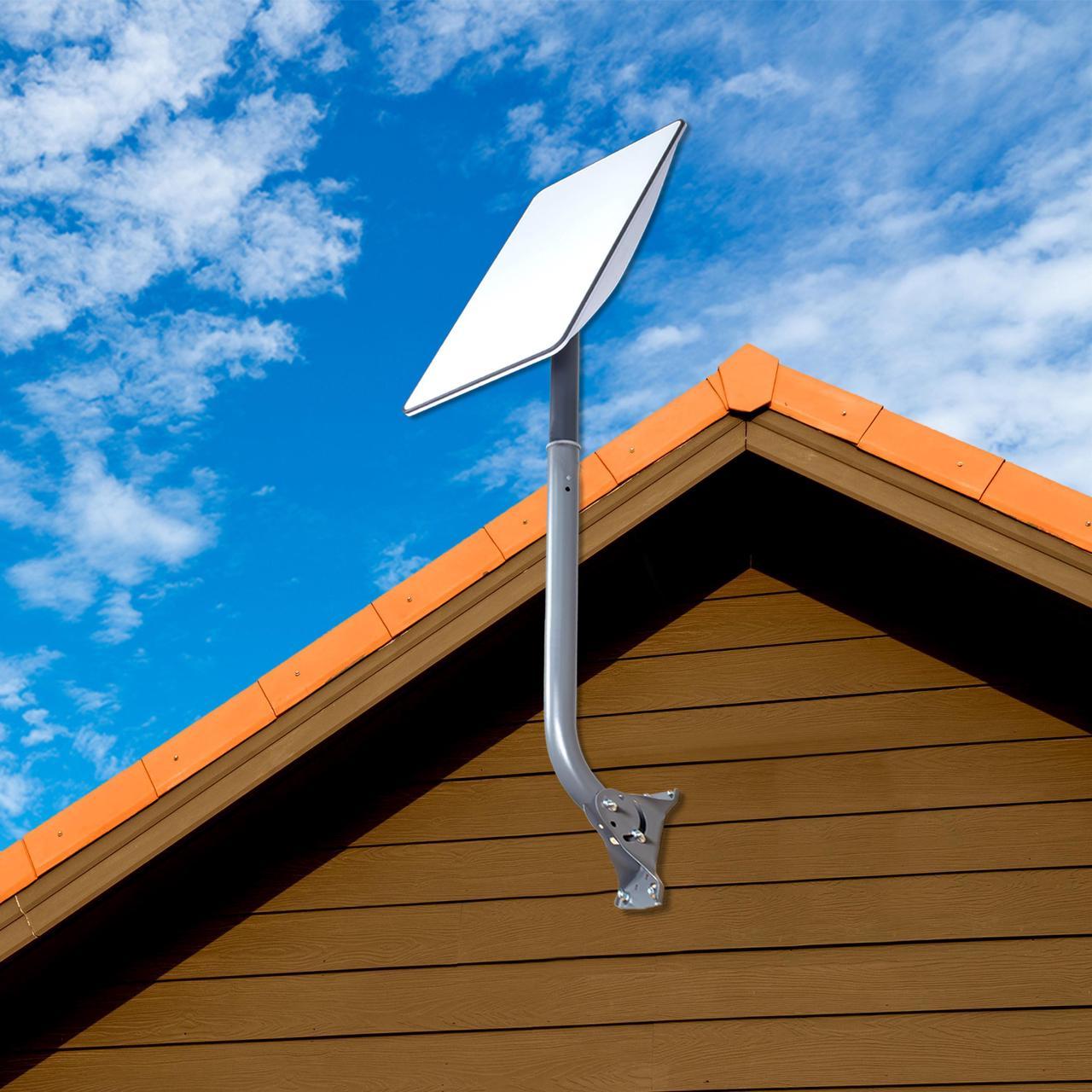 Satellitesale Universal J Pipe Roof Antenna Mount 1-5/8 Diameter Compatible With Dish Network Satellite Dishes 22 Inches Long