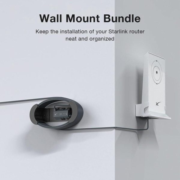 Holicfun Wall Mount For Starlink Mesh Wifi Router V2 Bundle With Starlink Ethernet Cable Caddy And Starlink Ethernet Adapter Holder - Image 2