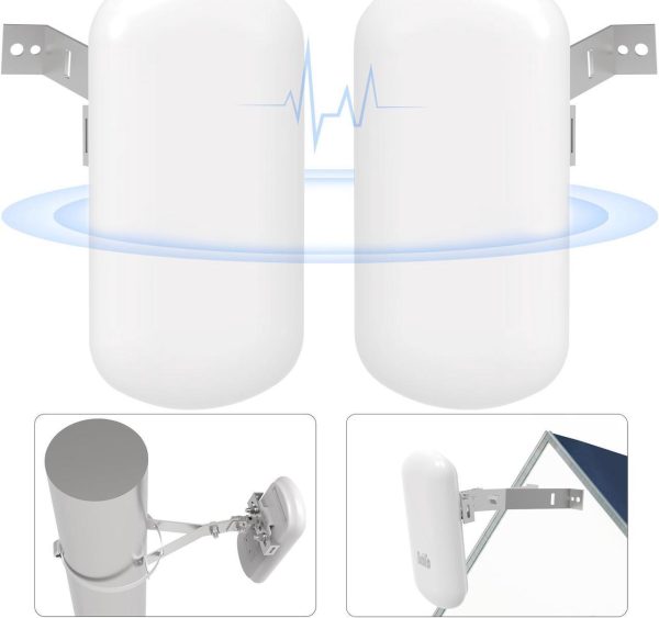 Point To Point Wireless Internet Long Range Transmission For Starlink, Point To Point Wireless Bridge For Starlink Ethernet Adapter, Outdoor 5.8G 1.5Km With 14Dbi High Gain Antenna, 2-Pack