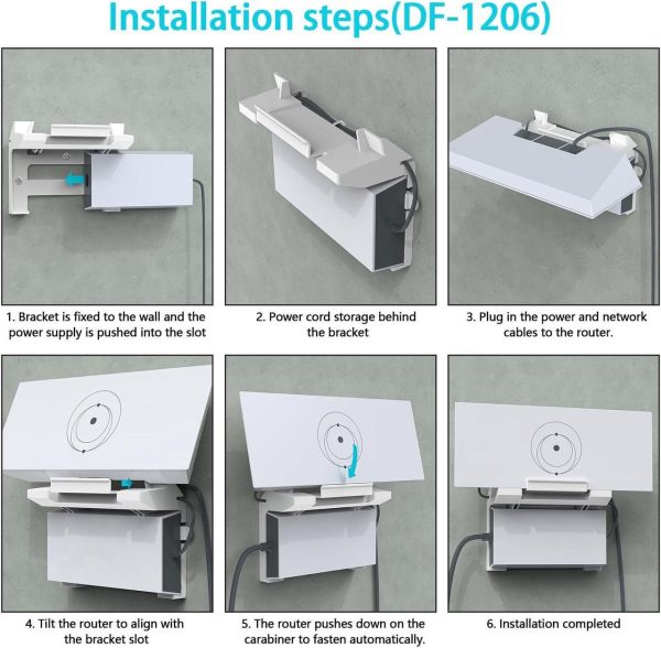 Ngakona Mount For Starlink Mesh Router Gen 3 + Starlink Power Supply Brackets Holder V3 - Star Link Internet Kit Satellite, Signal Integrity Space Saving, Abs Stability Wall Holder (2 In 1 Mount) - Image 3