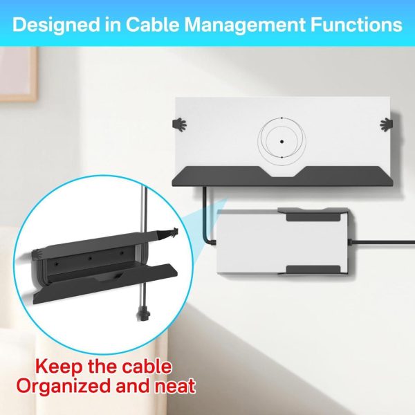 Protective Wall Mount Kit For Starlink Gen 3 Router And Power Supply - Metal Bracket Holder For Starlink V3 Mesh Router Wall Mount With Cable Management Easy To Install - Image 4