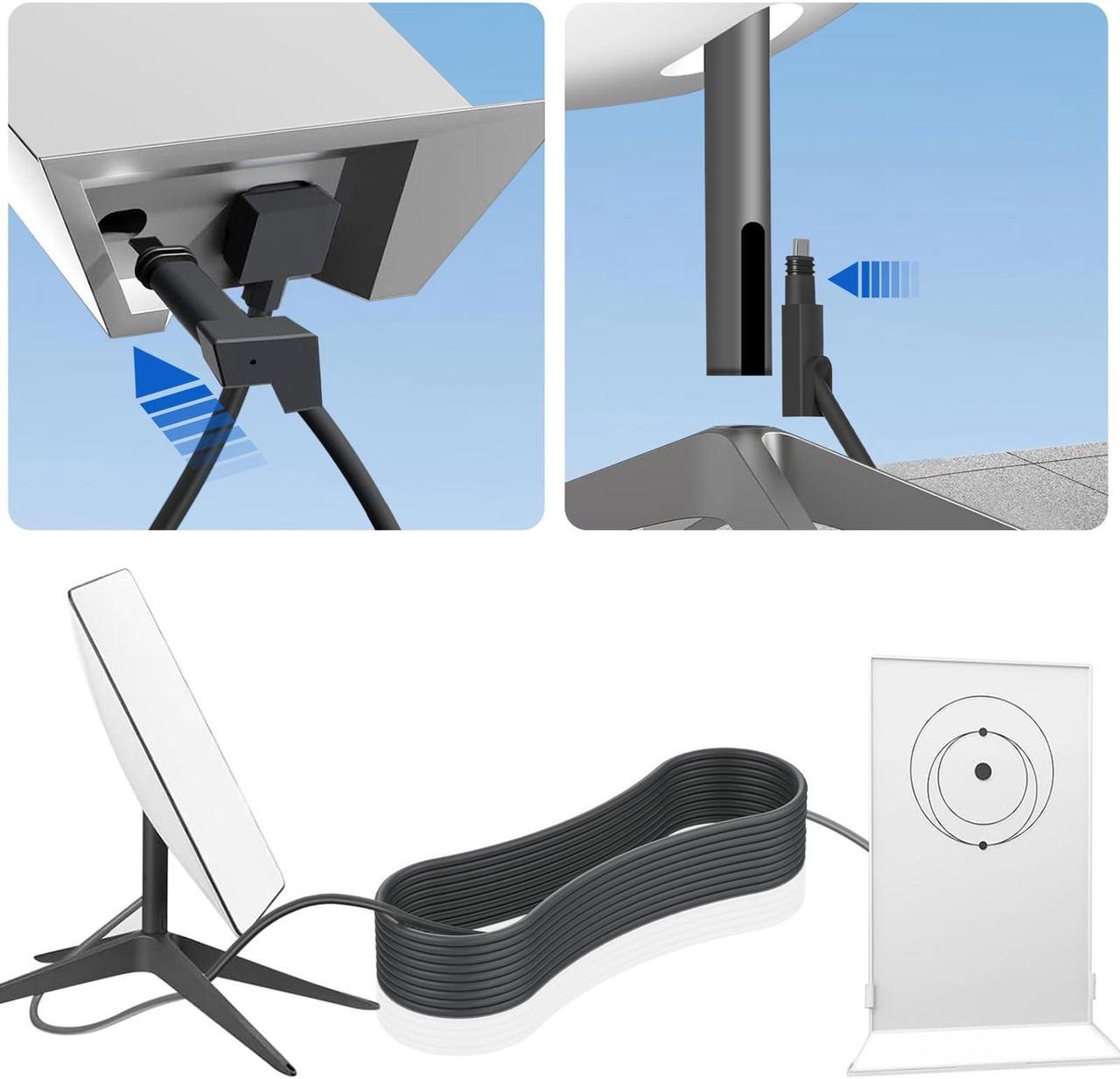 Lekvkm Starlink Cable 75Ft For Starlink Actuated Gen 2, Replacement Cable Starlink Rectangular Satellite V2 Waterproof Starlink Extension Cables With End Caps Gray - Image 4