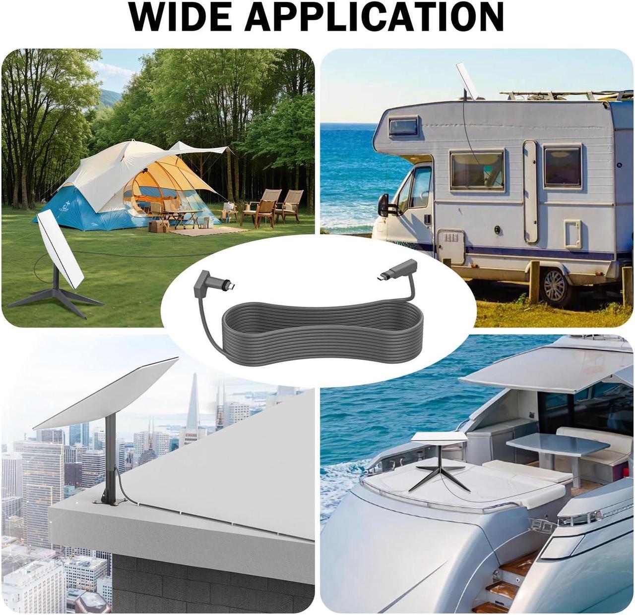 Lekvkm Starlink Cable 75Ft For Starlink Actuated Gen 2, Replacement Cable Starlink Rectangular Satellite V2 Waterproof Starlink Extension Cables With End Caps Gray - Image 5