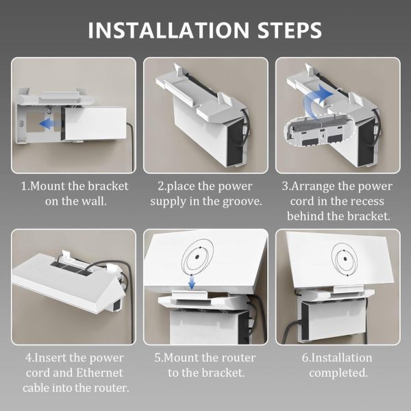 Starlink Gen 3 Standard Router Wall Mini Mount 2 In 1 Bracket Power Adapter V3 Internet Installation Kit Satellite For Home Complete Set Store Accessories Space Saving Abs - Image 3