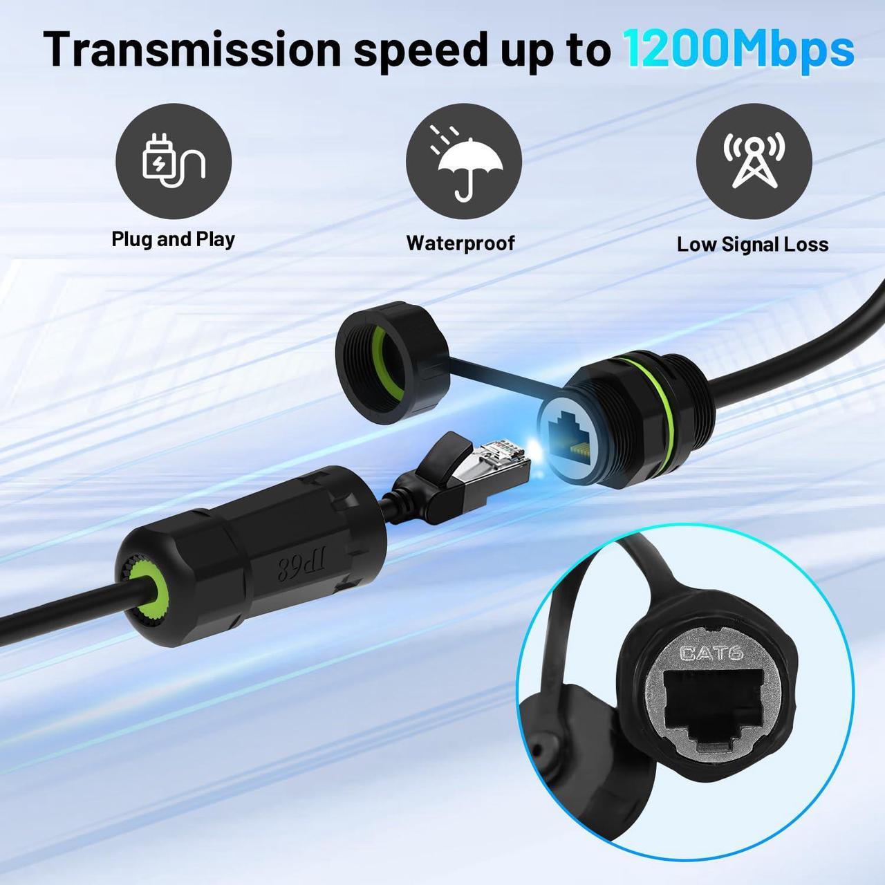 Azduou Waterproof Ethernet Adapter For Starlink Gen 3 And Starlink Mini, Starlink Gen 3 Cable Extension Adapter, Starlink Standard To Rj45 Coupler For Starlink V3/ Mini Dish And Router (1 Pcs - Image 2