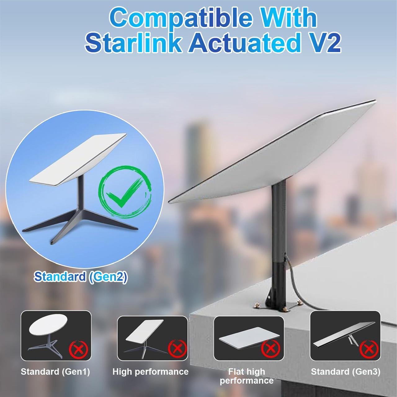 Ybludiy Suitable For Starlink Gen 2 Cable 33Ft, Compatible With Satellite Rectangular V2 Extension Cable, Gray End Cap, Indoor And Outdoor Waterproof Starlink Accessories (33Ft/10M) - Image 3