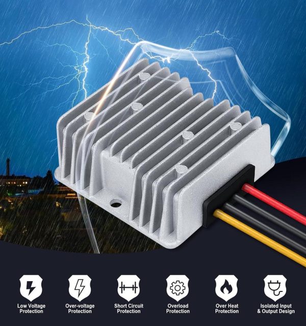 12V To 48V Dc Step Up Converter, Eagwell Dc Converter Regulator 6A 288W Power Supply Adapter For Golf Cart Club Car Truck Vehicle Boat Solar System - Image 4