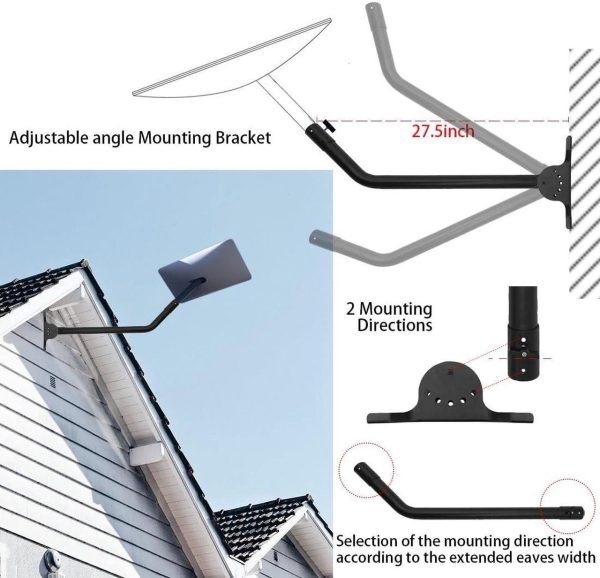 Starlink Mounting Kit,Adjustable Starlink Wall Mount,Improved Version Bracket For Starlink, Pole Mount, J-Pipe Starlink Bracket For Starlink Internet Kit Satellite,Compatible With V2 Starlink - Image 4