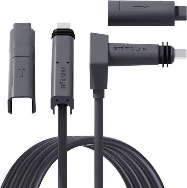Stargear Starlink Cable 16.4Ft For Starlink Actuated Gen 2, Replacement Cable Starlink Rectangular Satellite V2 Waterproof Starlink Cables With End Caps Gray (16.4Ft/5M)