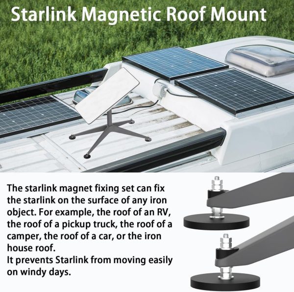 Wuutyty Starlink Magnetic Roof Mount, Starlink Magnet Mounting Kit, Starlink Mounting Kit, Starlink Roof Mount, Starlink Pole Mount, For Starlink Internet Kit Satellite,Starlink Accessories - Image 4