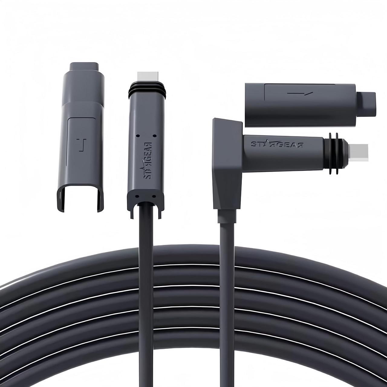 Proecolink Starlink Gen 2 Cable 301.8 Ft/92M Rectangular Satellite V2 Kit Replacement Cable, Extension With End Cap Dustproof Starlink Accessories Waterproof Gray Speeds Up To 1200Mbps