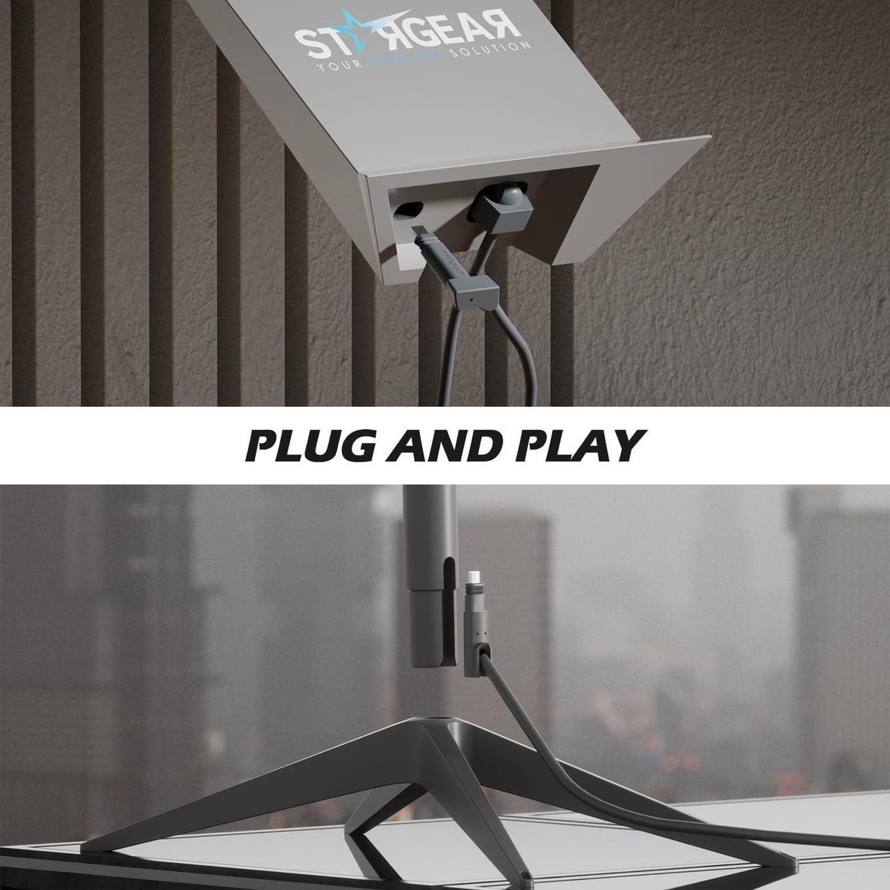 Proecolink Starlink Gen 2 Cable 301.8 Ft/92M Rectangular Satellite V2 Kit Replacement Cable, Extension With End Cap Dustproof Starlink Accessories Waterproof Gray Speeds Up To 1200Mbps - Image 4