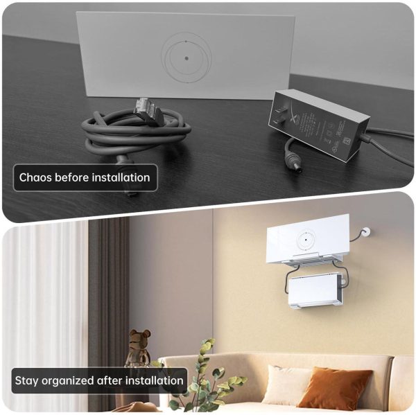 Xlttywl Starlink Gen 3 Mount, Starlink Gen 3 Router Mount With Starlink Power Supply, Starlink Cable Caddy With Two Cable Grommet Mounting Kit For Starlink Gen 3 Standard Dishy - Image 3