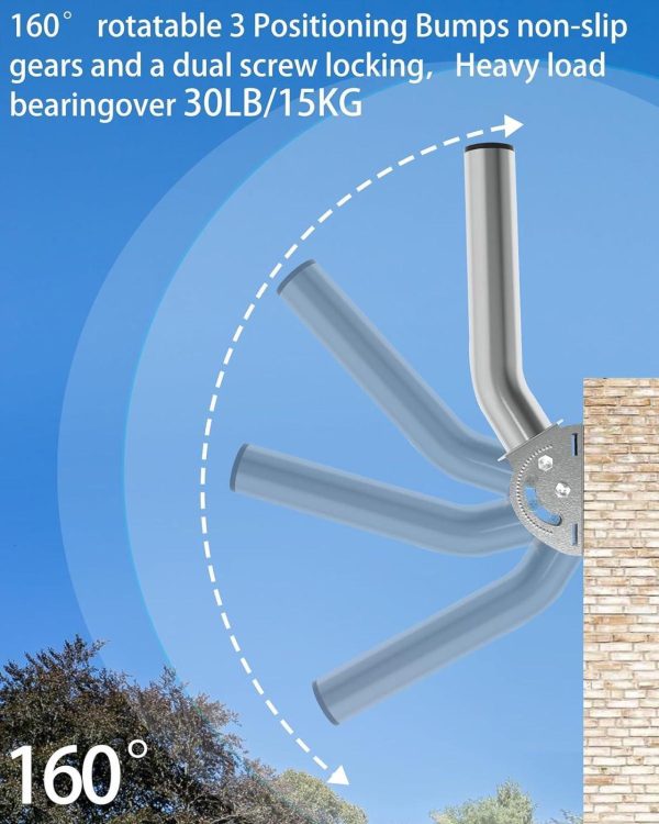 Wireless Bridge Mount Bracket, 12'' J Mounting Pole &Amp; Wall Installation Light Weight Mount Bracket For Wireless Bridges, Outdoor Tv Antennas, Wifi Extender, Weather Station, Starlink Mini - Image 2