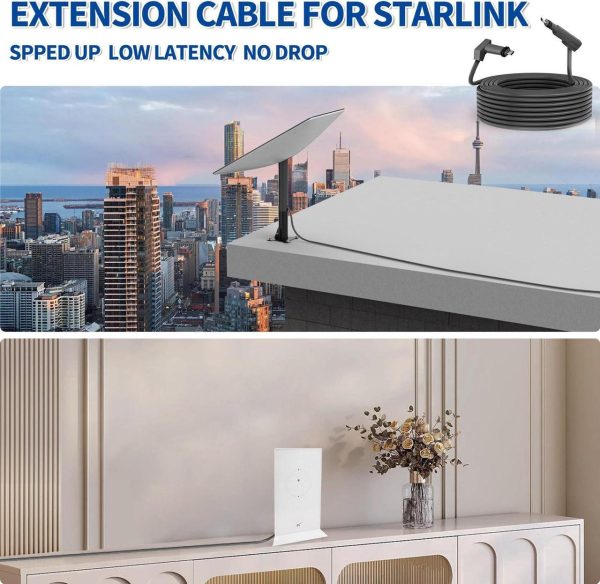 Godpee 75Ft Replacement Cable For Starlink V2 Gen2 Satellite Dish Antenna - Faster Transmission/Better Anti-Interference - Extension Cables Wire With Cable Feed Through Bushings For Starlink Gen 2 - Image 4