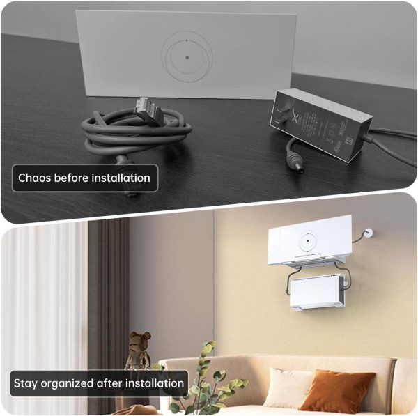 Msaff 2 In 1 Starlink Gen 3 Router Mount &Amp; Starlink V3 Power Supply Brackets Holder - Star Link Internet Kit Satellite, Signal Integrity Space Saving, Abs Stability Wall Holder - Image 4