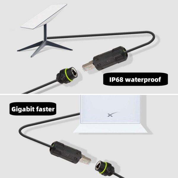 Galeith Starlink Cable Extension &Amp; Repair Kit, Starlink Spx Plug To Rj45 Solution, With 150Ft Cable, Extension To 225Ft, Speeds Up To 1200Mbps, 24Awg Copper, Waterproof Gray - Image 4