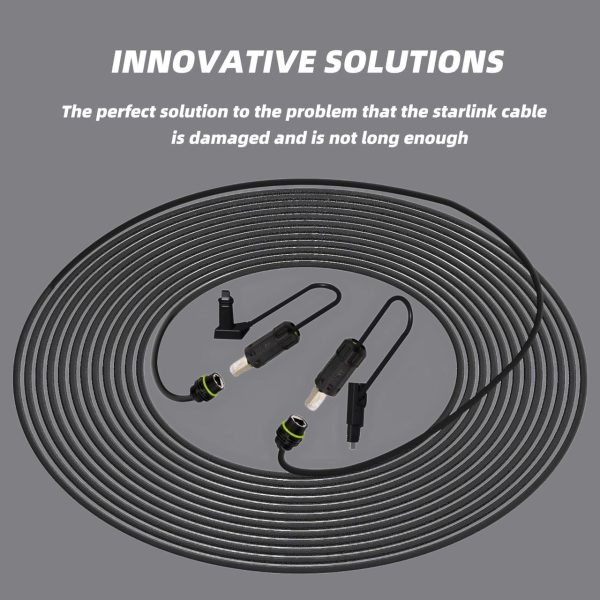 Galeith Starlink Cable Extension &Amp; Repair Kit, Starlink Spx Plug To Rj45 Solution, With 150Ft Cable, Extension To 225Ft, Speeds Up To 1200Mbps, 24Awg Copper, Waterproof Gray - Image 2