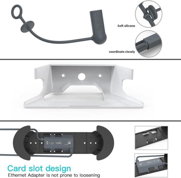 Tuiuhu 3 In1 Wall Mount Holder Kit For Starlink Mesh Wifi Router V2 &Amp; Star Link Ethernet Adapter (Starlink Ethernet Cable Caddy, Starlink Mounting Bracket, Starlink Cable End Protection Cover) - Image 3
