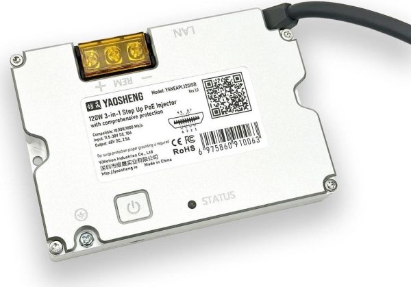120W 3-In-1 Step Up Poe Injector With Comprehensive Protection For Standard Actuated Starlink - Image 3