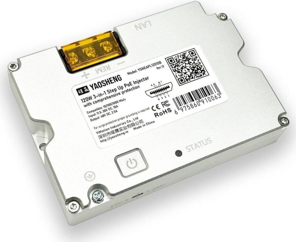 120W 3-In-1 Step Up Poe Injector With Comprehensive Protection For Standard Actuated Starlink