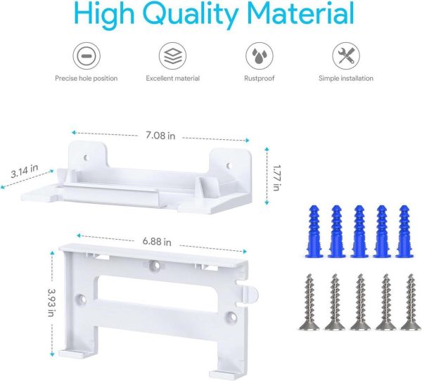 Mount For Starlink Mesh Router Gen 3 + Starlink Power Supply Brackets Holder V3 + 1-Inch Wall Bushing Internet Kit Satellite, Signal Integrity Space Saving, Abs Stability Wall Holder - Image 2