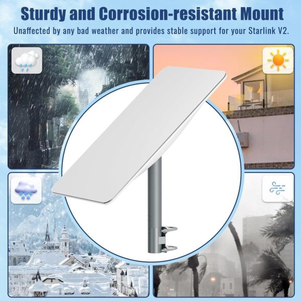 Generic Mounting Kit For Starlink, Astronisync Widely Applicable Pole Mount For Starlink V2, Easy-To-Install Roof Mount For Starlink Internet Kit Satellite - Image 4