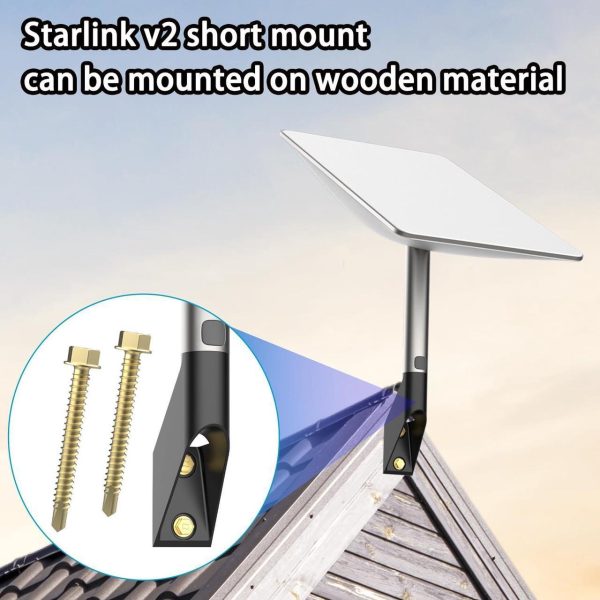 Buj Starlink V2 Short Wall Mount,Starlink Mounting Kit, Starlink Wall Mount, Starlink Roof Mount, Starlink Pole Mount, Starlink Mount, For Starlink Internet Kit Satellite, Compatible With V2 Starlink - Image 5