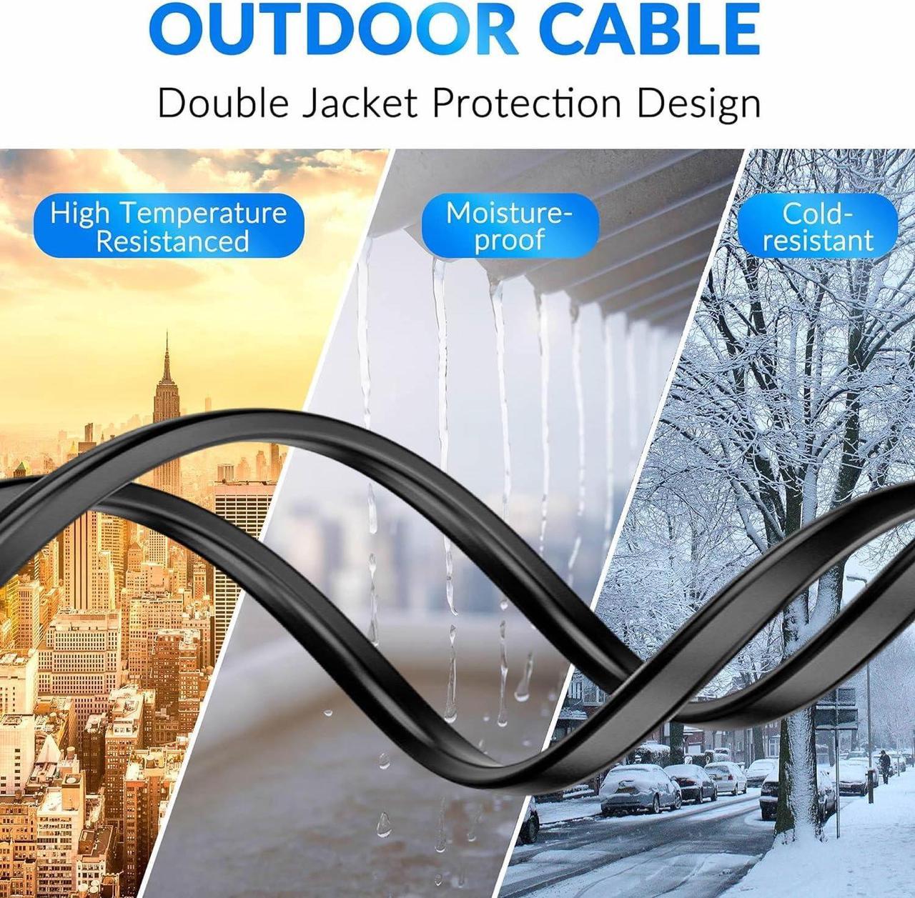 Fuwkeo Heavy-Duty Shielded Outdoor Cable For Starlink Gen 3 - Pe Cover, Waterproof, Uv Resistant, Direct Burial, In-Ground - Compatible With Starlink V3 Dish And Starlink Mini (100Ft/30M) - Image 4