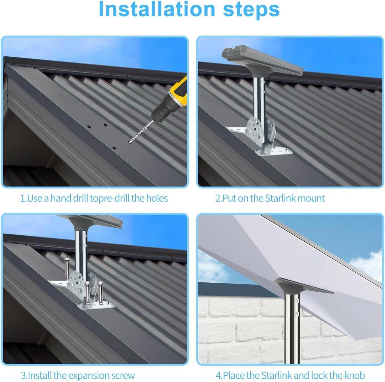 Kineeple For Starlink Gen 3 Mount,Starlink Gen 3 Pivot Mount,Starlink Gen 3 Roof Mount,Starlink Gen3 Pole Mount,Starlink Gen3 Wall Mount,Starlink Gen 3 Pipe Adapter Mounting Kit Combination - Image 3