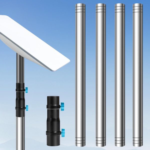 Dnshorix Starlink Pole Mount, Starlink Rv Mount Kit Features A Durable 1.5'' Diameter Pole, 7Ft Starlink Ground Pole Mount, Starlink Gen 2 Pipe Adapter Included