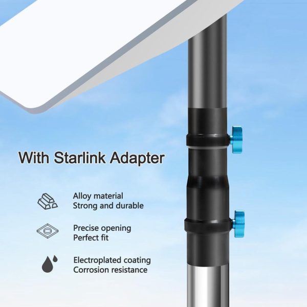 Dnshorix Starlink Pole Mount, Starlink Rv Mount Kit Features A Durable 1.5'' Diameter Pole, 7Ft Starlink Ground Pole Mount, Starlink Gen 2 Pipe Adapter Included - Image 2