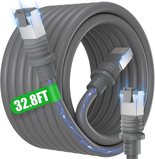 Meipek Starlink Gen 3 Cable 32.8Ft 10M Replacement Cable For Starlink Generation 3, High-Speed Starlink Ethernet Cable Waterproof, Gray