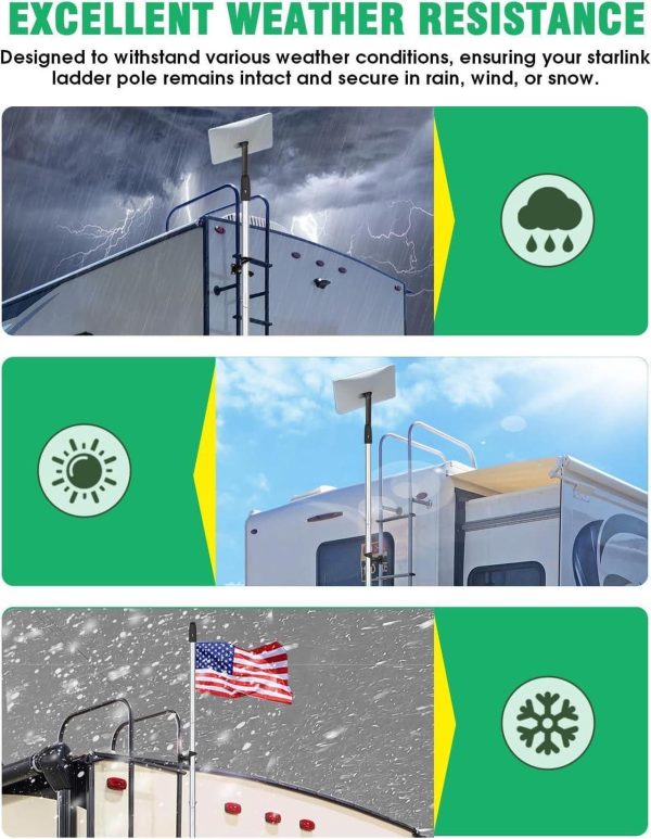 Starlink Rv Pole With Ladder Mounting Bracket Fit For Starlink 2Nd Generation - Image 5